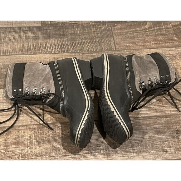 Sorel Winter Fancy Lace II Womens Size 11 Gray Black Waterproof Boots NL2125-011 - Picture 7 of 13